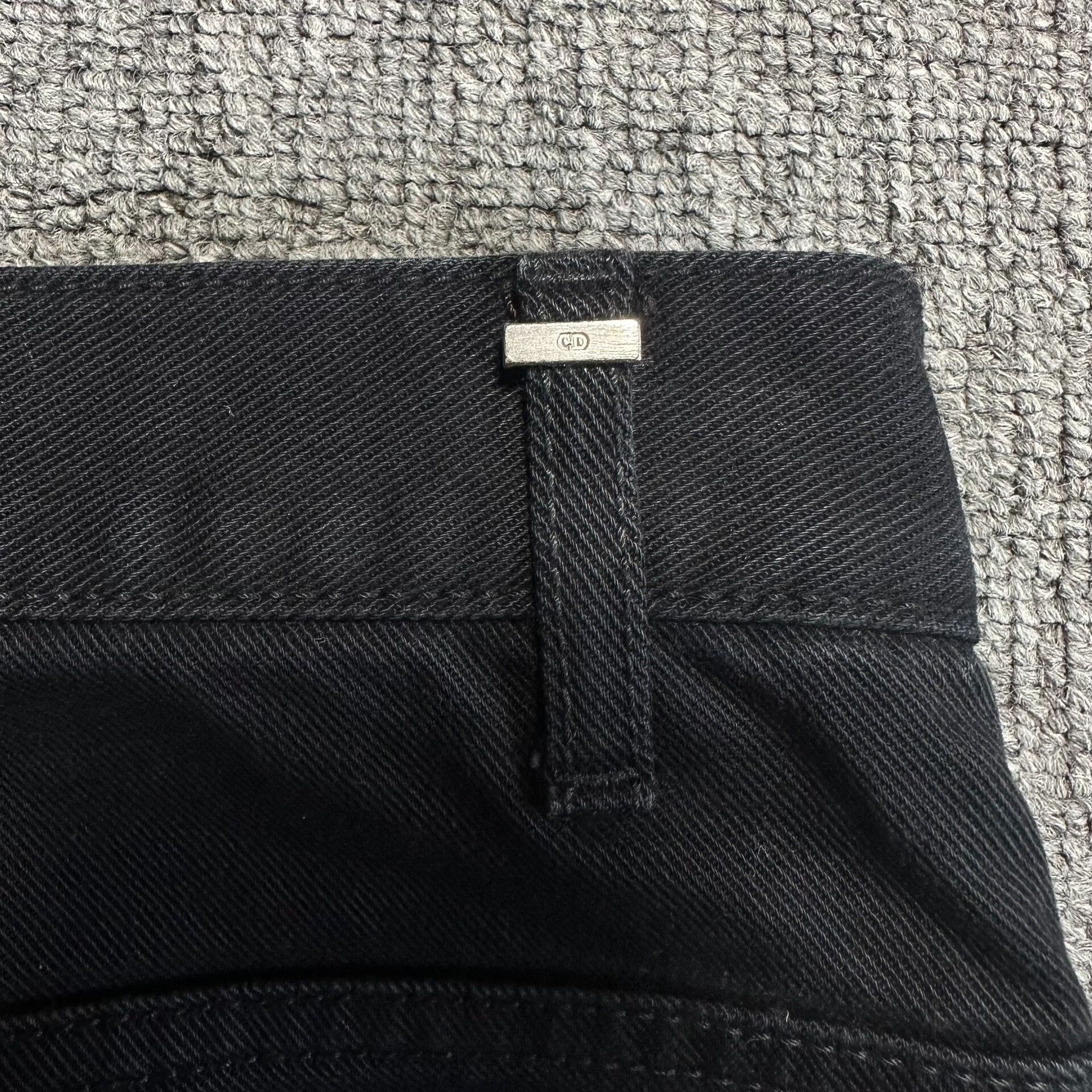 dior black distressed denim jeans