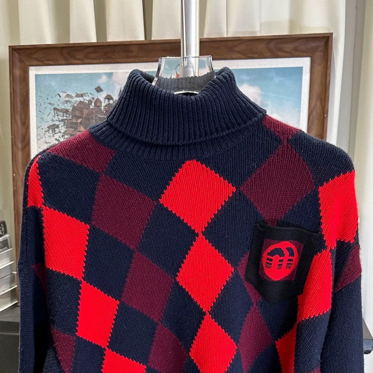 Miu Miu miu miu diamond patterned wool turtleneck sweater Size US M / EU 48-50 / 2 - 2 Thumbnail