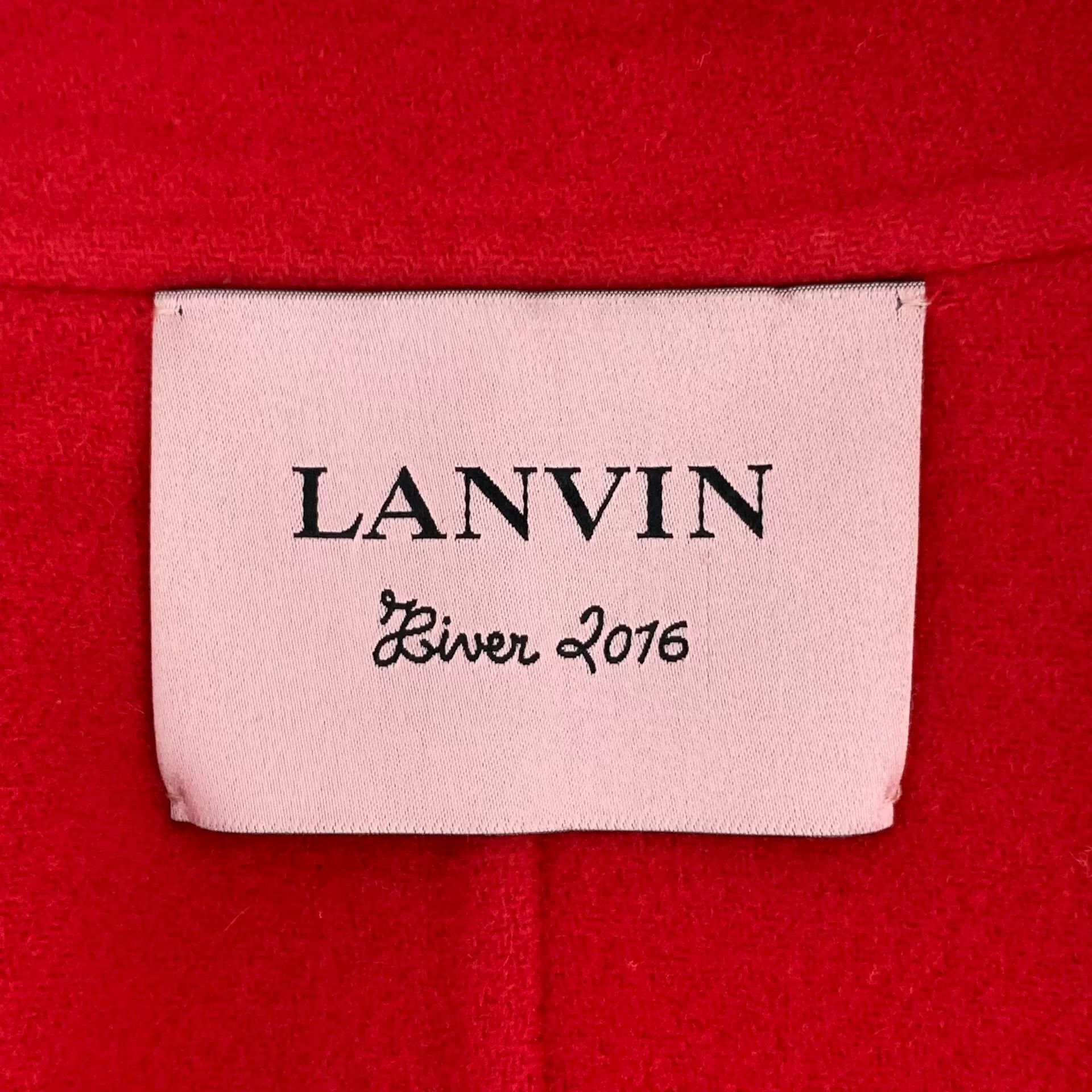 Lanvin red wool lapel coat with belt Size US S / EU 44-46 / 1 - 6 Thumbnail