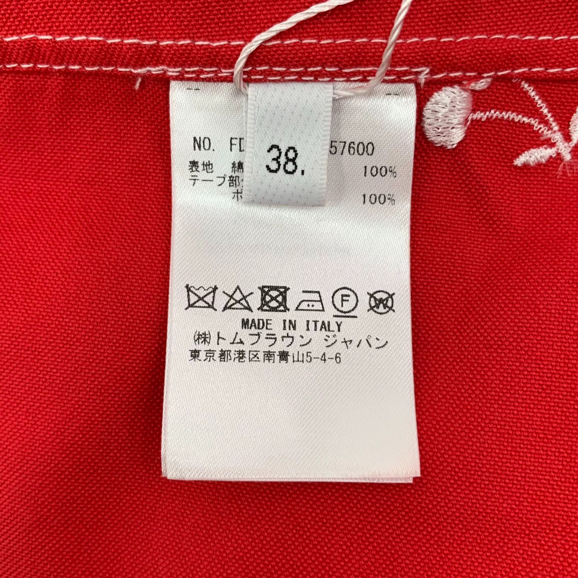 Thom Browne thom browne red cherry embroidered long sleeve shirt Size US S / EU 44-46 / 1 - 8 Thumbnail