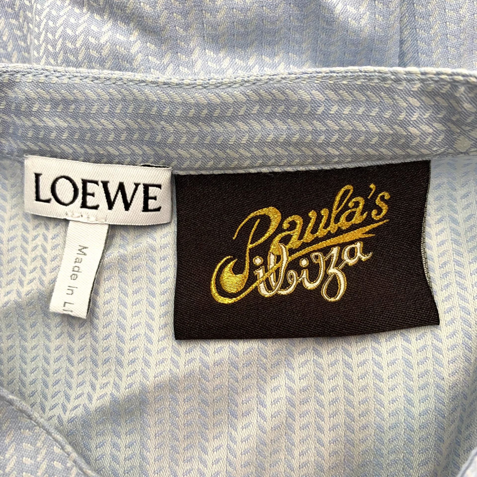 Loewe light blue lizard patterned long sleeve shirt Size US XXS / EU 40 - 5 Thumbnail