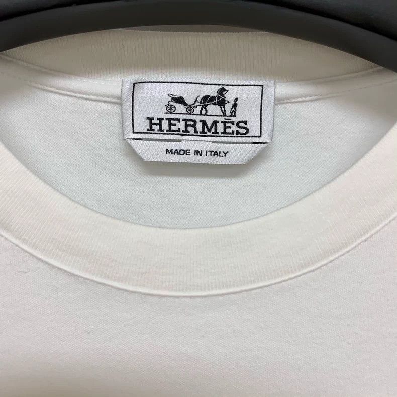 Hermes Hermes Solid Stripe Short Sleeve Size US L / EU 52-54 / 3 - 3 Thumbnail