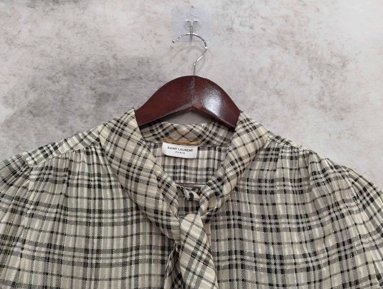 Yves Saint Laurent YSL Plaid Button-Up Shirt Size 36 Size US S / EU 44-46 / 1 - 6 Thumbnail