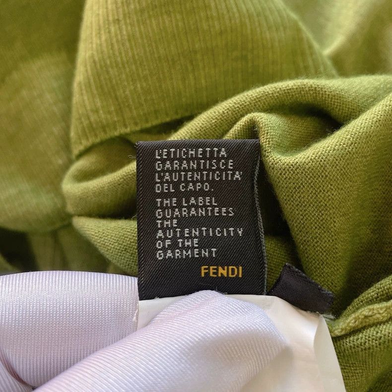 Fendi Fendi Green Knit V-Neck Top Size US L / EU 52-54 / 3 - 8 Thumbnail
