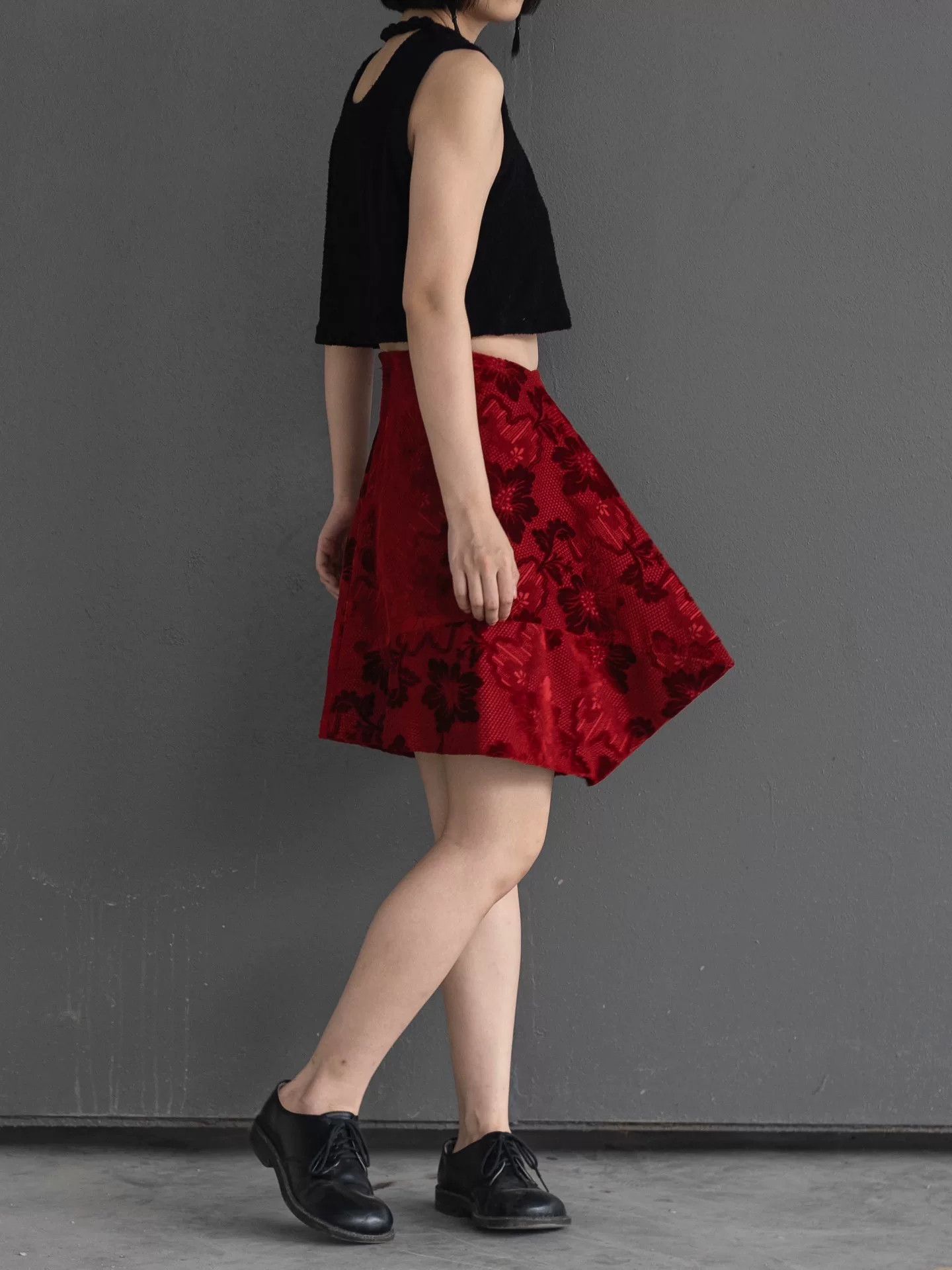 Comme des Garcons COMME des GARCONS Red Floral Skirt 1996 Size US 26 / EU 42 - 5 Thumbnail