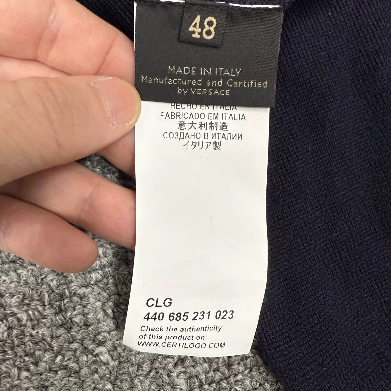 Versace versace knit zip-up jacket in navy Size US M / EU 48-50 / 2 - 4 Thumbnail