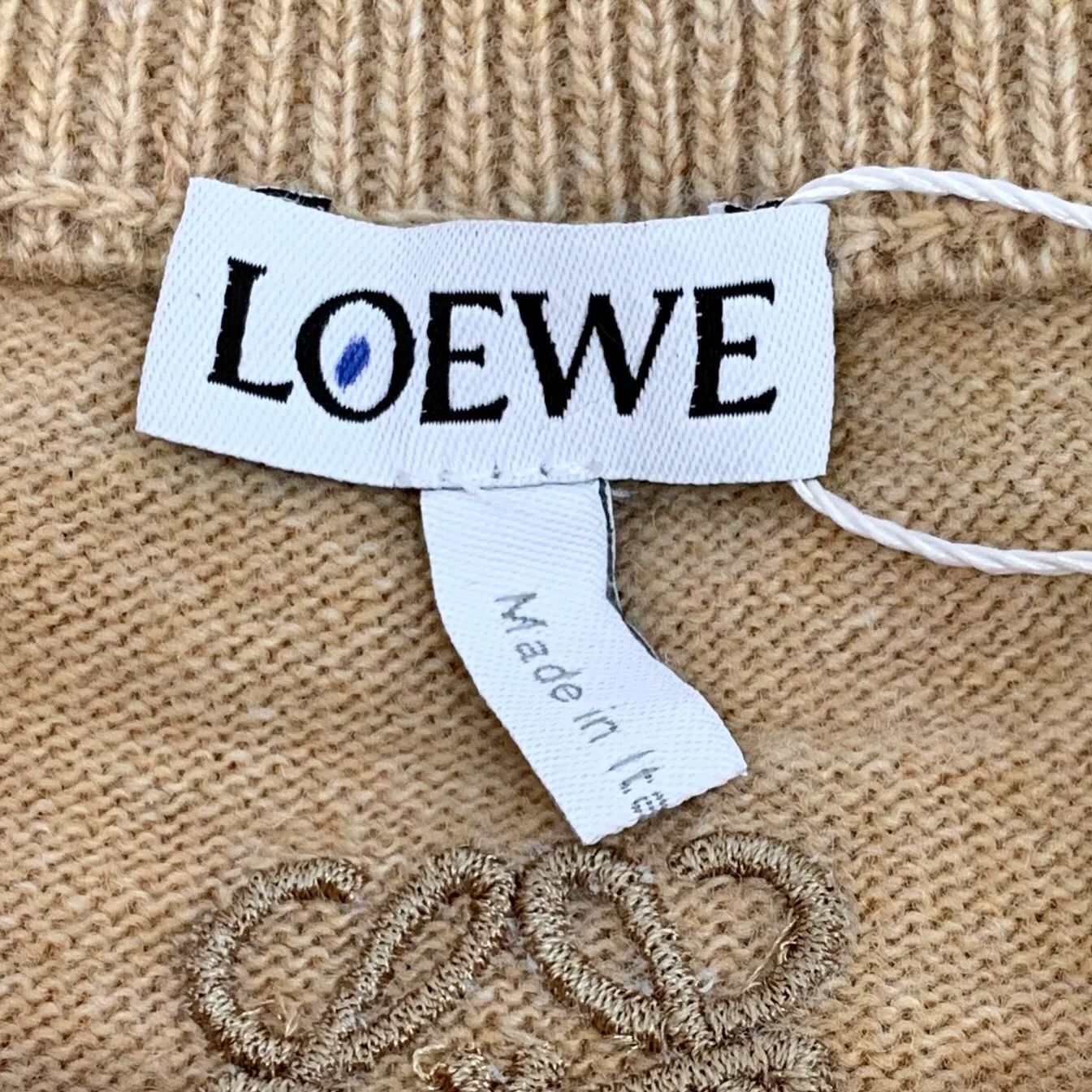 Loewe Loewe Brown Logo Embroidered Wool Sweater Size US S / EU 44-46 / 1 - 6 Thumbnail