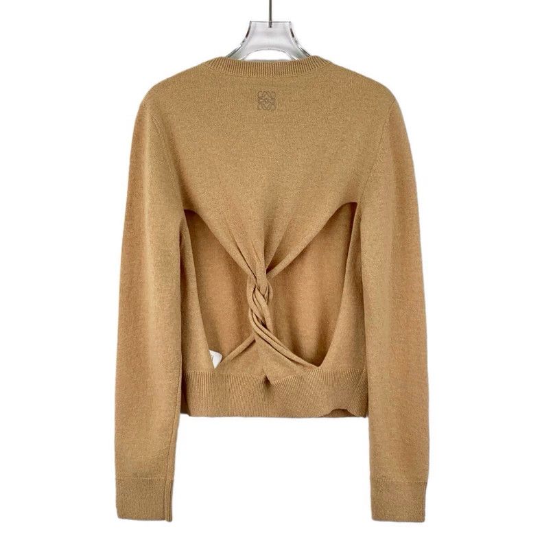 Loewe Loewe Brown Logo Embroidered Backless Sweater Size US S / EU 44-46 / 1 - 2 Thumbnail