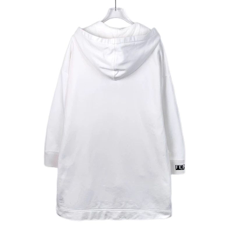Fendi Fendi White Logo Embroidered Hoodie Size US M / EU 48-50 / 2 - 2 Thumbnail