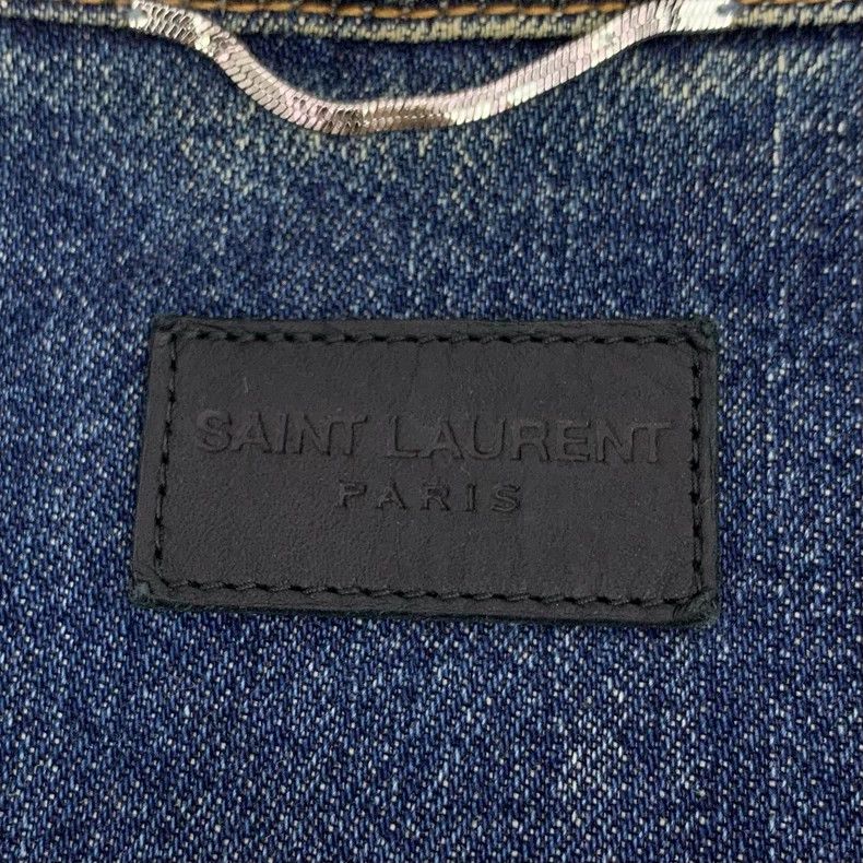 Yves Saint Laurent YSL Blue Washed Denim Jacket S Size US S / EU 44-46 / 1 - 5 Thumbnail