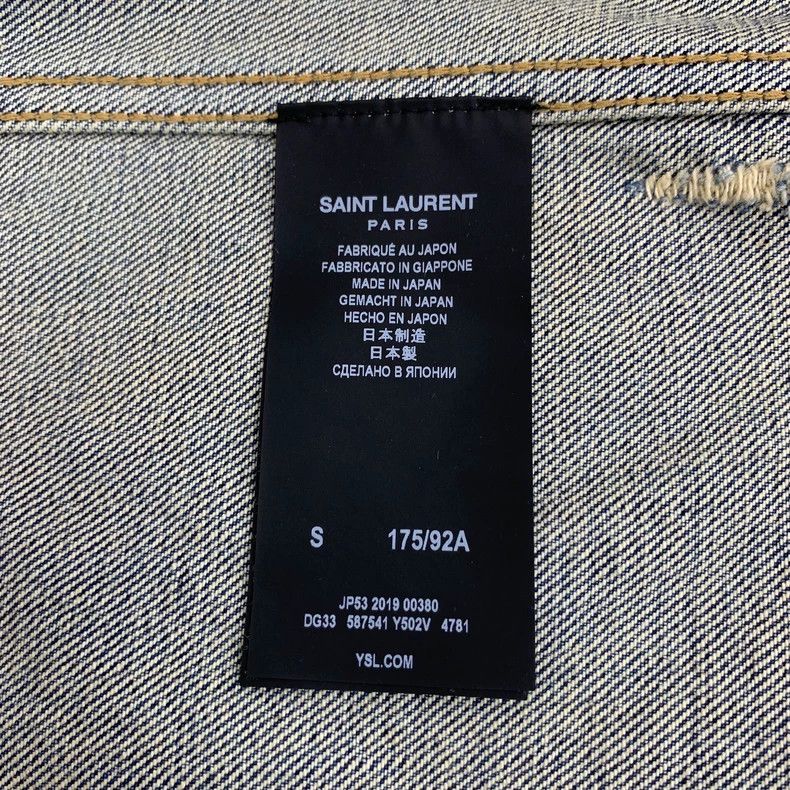 Yves Saint Laurent YSL Blue Washed Denim Jacket S Size US S / EU 44-46 / 1 - 6 Thumbnail