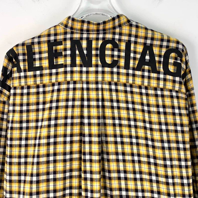 Balenciaga Balenciaga Checkered Bow Tie Long Sleeve Shirt Size US S / EU 44-46 / 1 - 5 Thumbnail