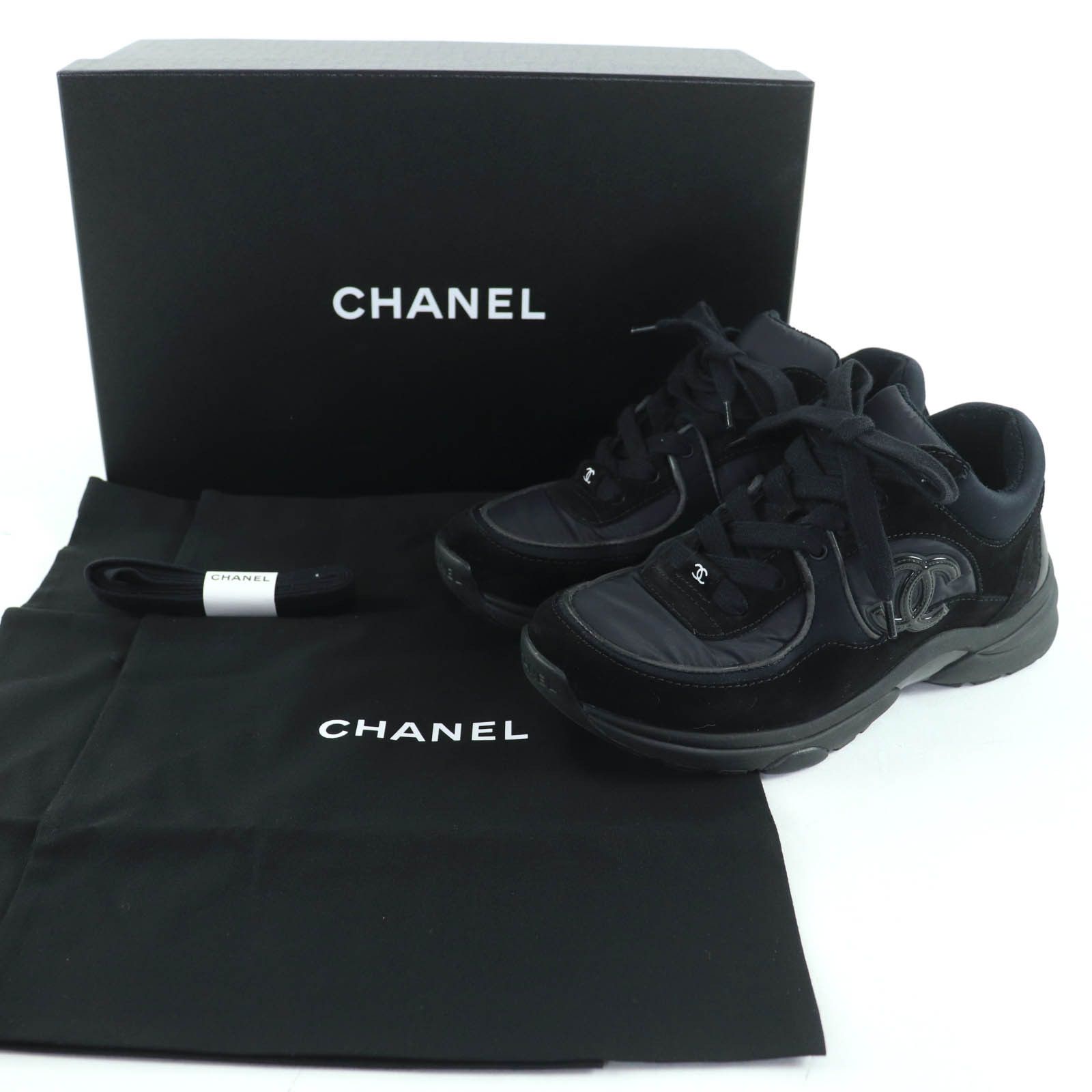 Chanel Chanel Chanel COCO Mark Suede Leather Sneakers Suede Shoes G34360 DUTY FREE for USA Size ONE SIZE - 2 Thumbnail