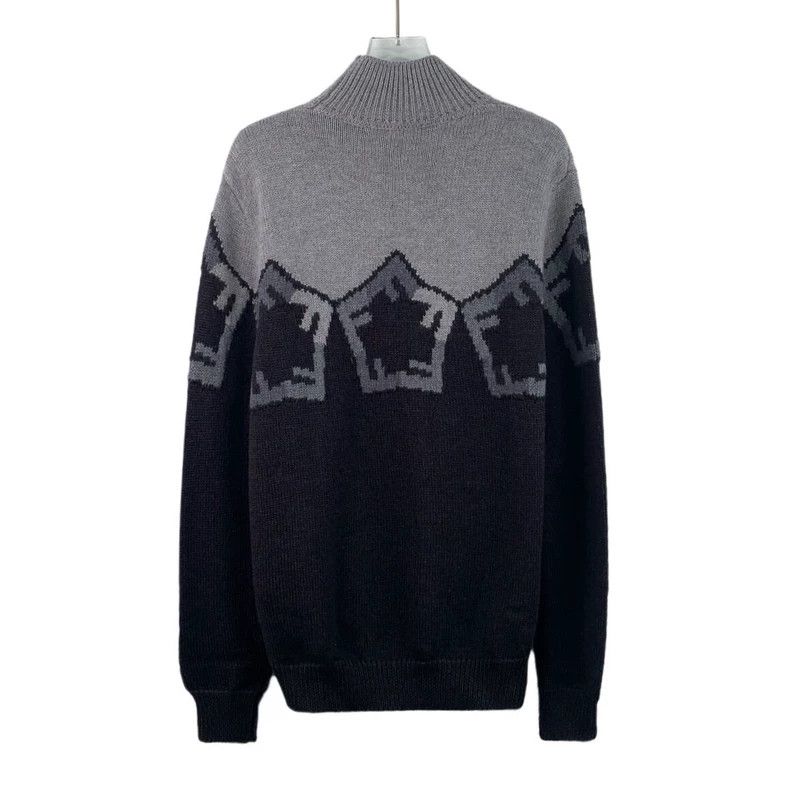 Fendi Fendi Colorblock Letter Star Wool Sweater Size US M / EU 48-50 / 2 - 2 Thumbnail
