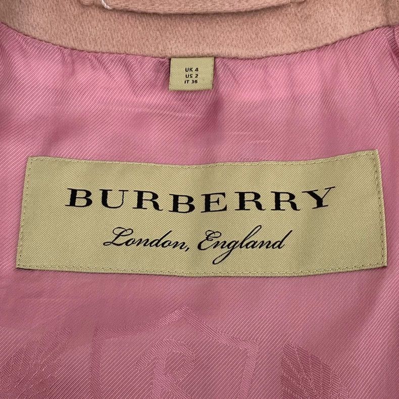Burberry Burberry Pink Cashmere Double-Breasted Coat Size US XS / EU 42 / 0 - 6 Thumbnail