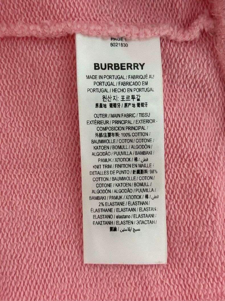 Burberry Burberry Embroidered Logo Pink Hoodie Size US XL / EU 56 / 4 - 7 Thumbnail