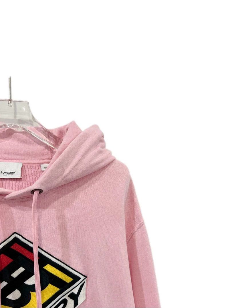 Burberry Burberry Embroidered Logo Pink Hoodie Size US XL / EU 56 / 4 - 4 Thumbnail