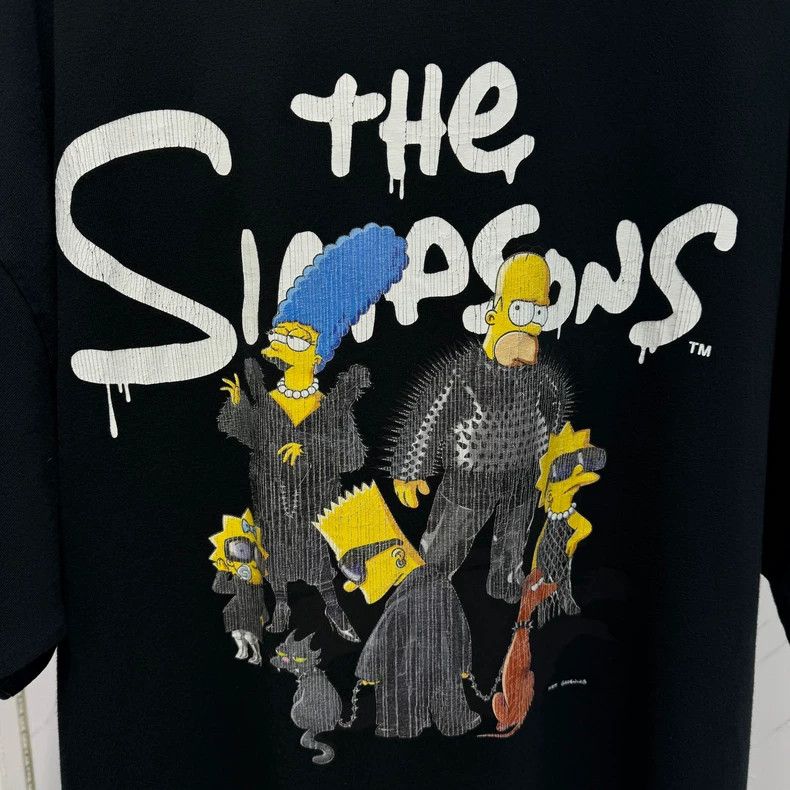 Balenciaga Balenciaga Simpson Distressed Short Sleeve Size US XXL / EU 58 / 5 - 4 Thumbnail