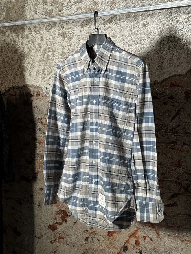 Thom Browne Thom Browne Blue White Plaid Shirt Size US L / EU 52-54 / 3 - 2 Thumbnail