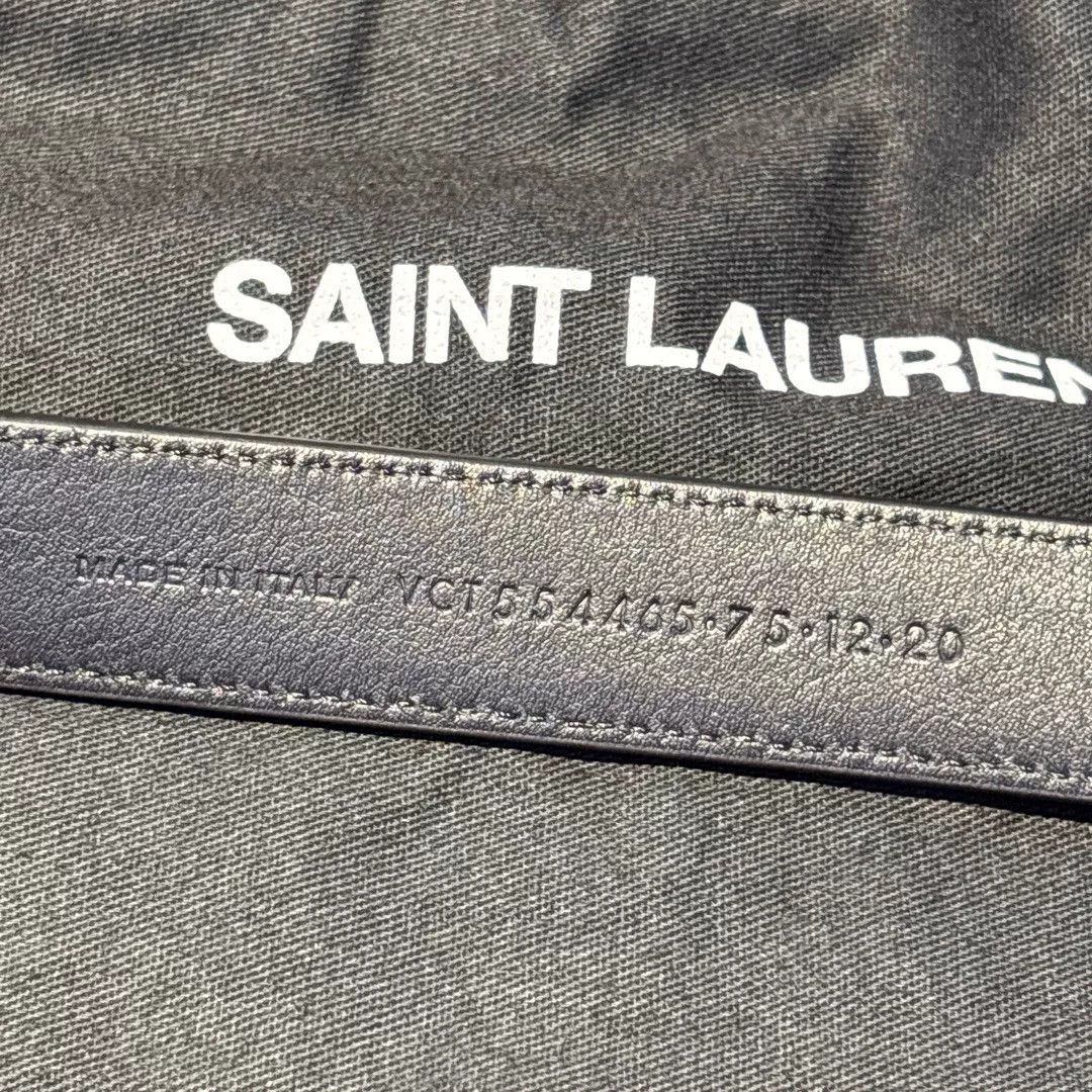 Yves Saint Laurent saint laurent black belt with gold buckle Size ONE SIZE - 3 Thumbnail