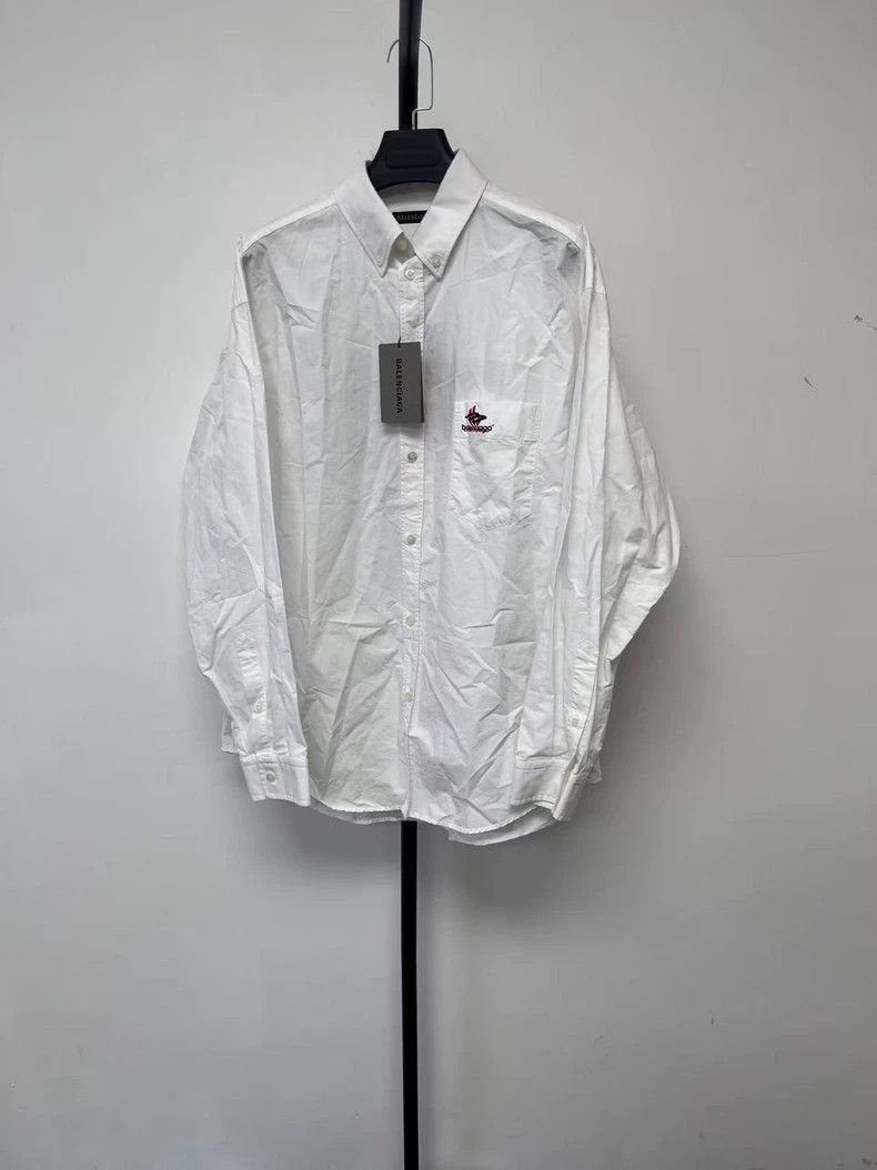 Balenciaga Balenciaga Logo Point Collar Button Shirt Size US M / EU 48-50 / 2 - 2 Thumbnail