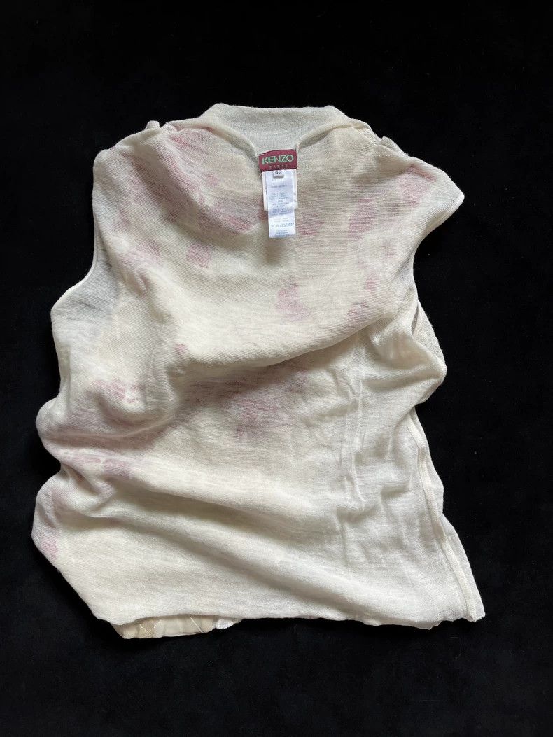 Kenzo 1990s Kenzo Beige Plum Sleeveless Top Size US L / EU 52-54 / 3 - 6 Thumbnail