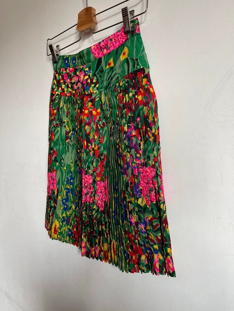 Kenzo Kenzo 90s Floral Wool Pleated Skirt Size US 34 / EU 50 - 4 Thumbnail