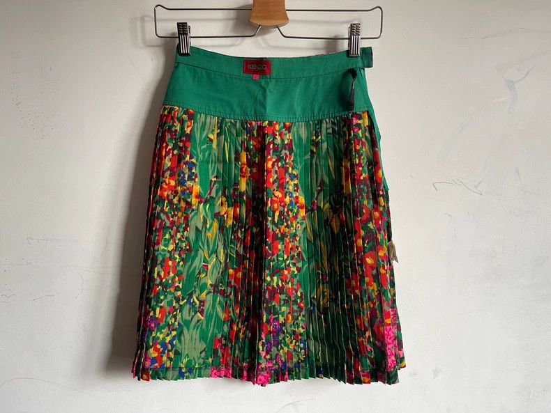 Kenzo Kenzo 90s Floral Wool Pleated Skirt Size US 34 / EU 50 - 7 Thumbnail