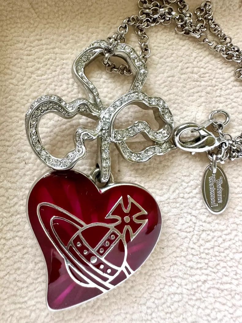 Vivienne Westwood Vivienne Westwood Heart Crystal Pendant Necklace Size ONE SIZE - 3 Thumbnail