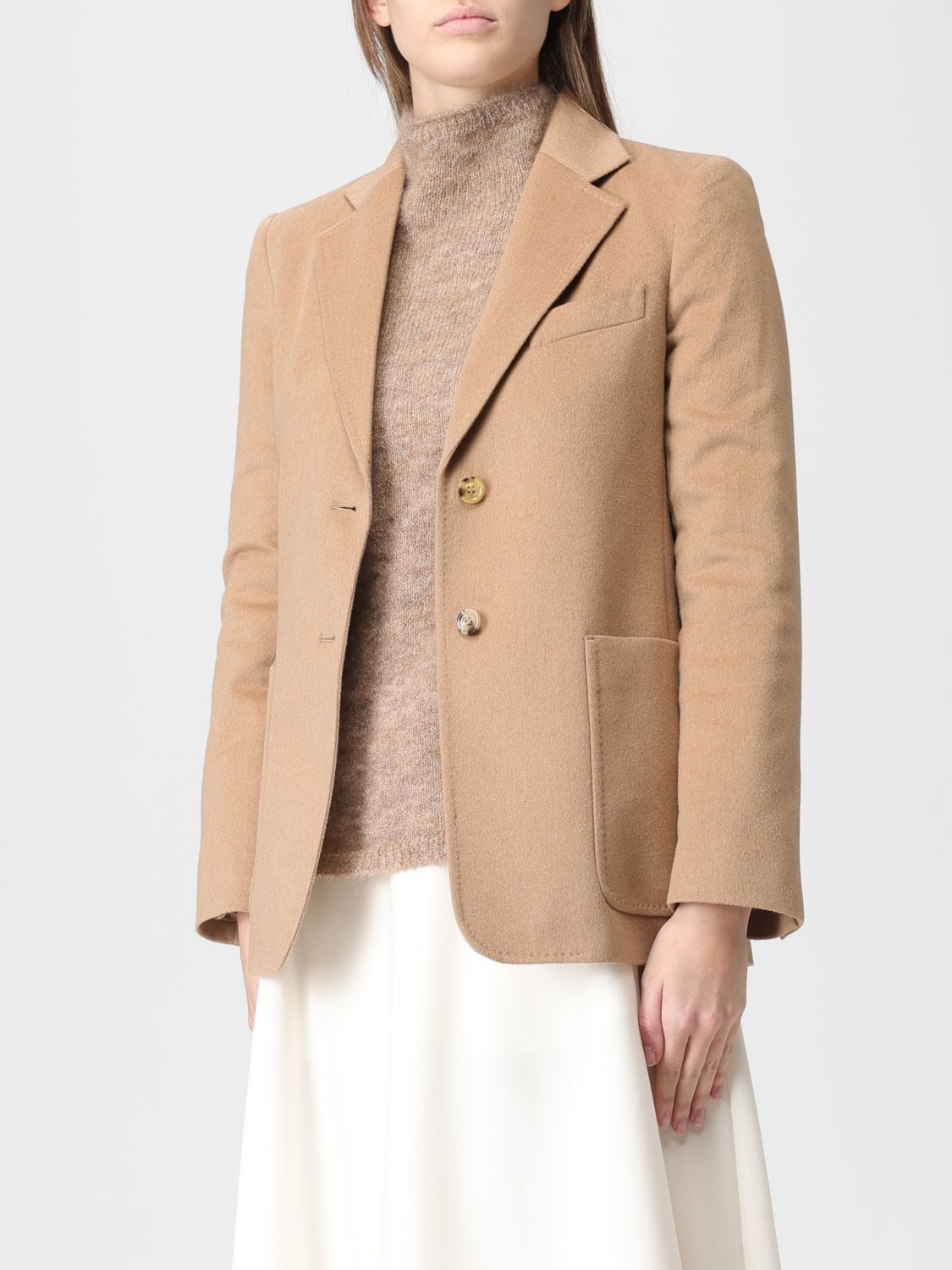 Max Mara Max Mara Jacket Woman Beige Size M / US 6-8 / IT 42-44 - 4 Thumbnail
