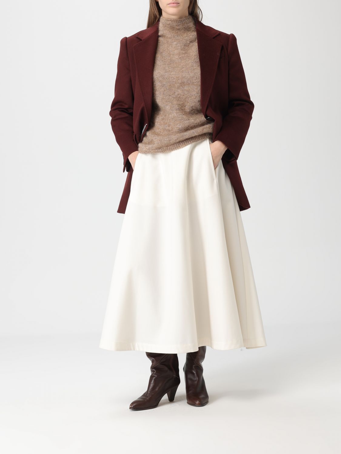 Max Mara Max Mara Jacket Woman Burgundy Size XS / US 0-2 / IT 36-38 - 2 Thumbnail