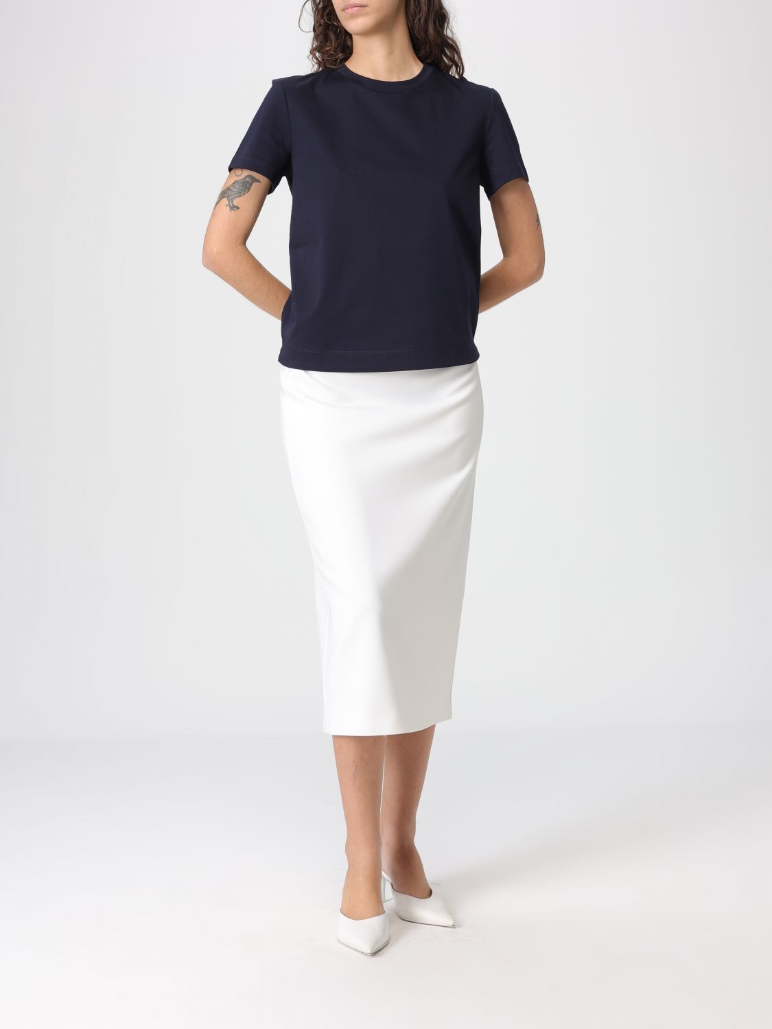 Max Mara Max Mara T-Shirt Woman Blue Size L / US 10 / IT 46 - 2 Thumbnail