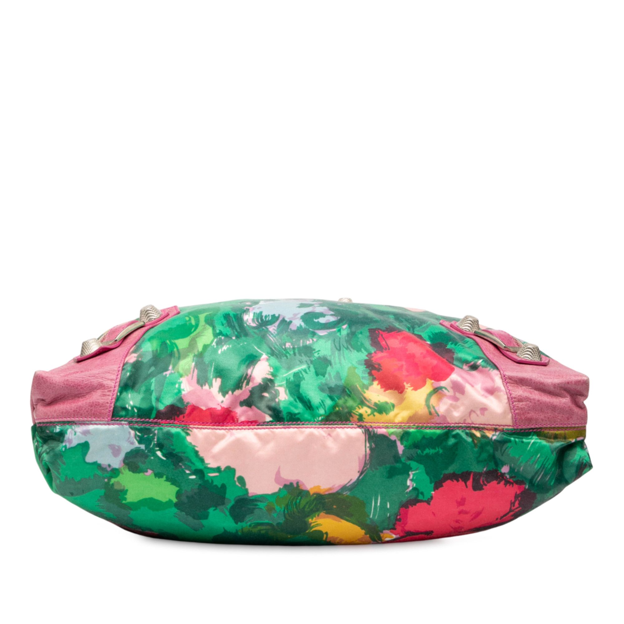 Balenciaga Balenciaga Lambskin and Satin Floral Print Motocross Giant 21 Brief Satchel Size ONE SIZE - 3 Thumbnail