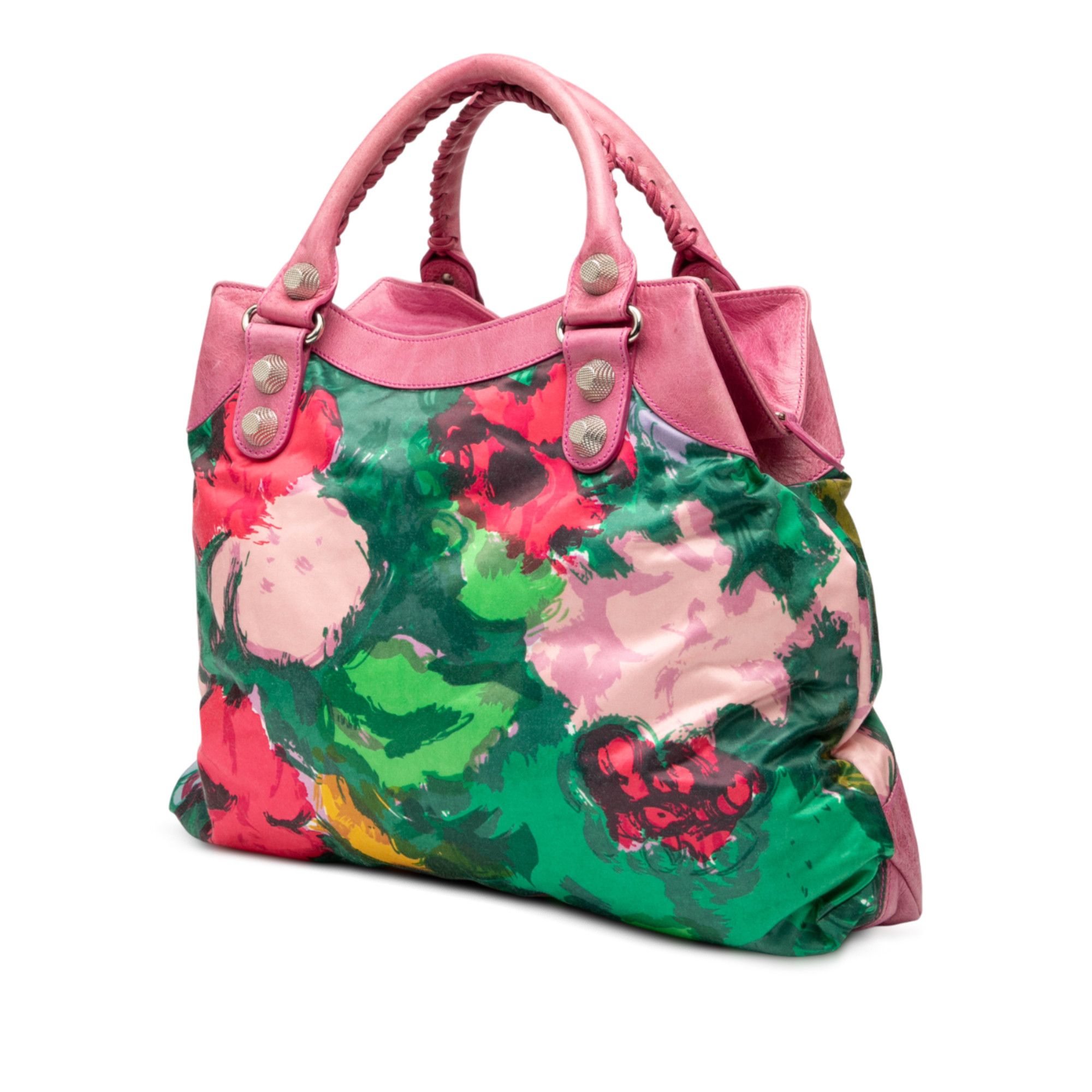 Balenciaga Balenciaga Lambskin and Satin Floral Print Motocross Giant 21 Brief Satchel Size ONE SIZE - 2 Thumbnail