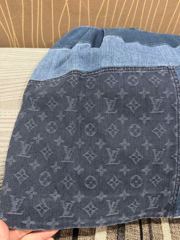 Louis Vuitton Louis Vuitton Denim Patchwork Dress Size S 0089 Size S / US 4 / IT 40 - 4 Thumbnail