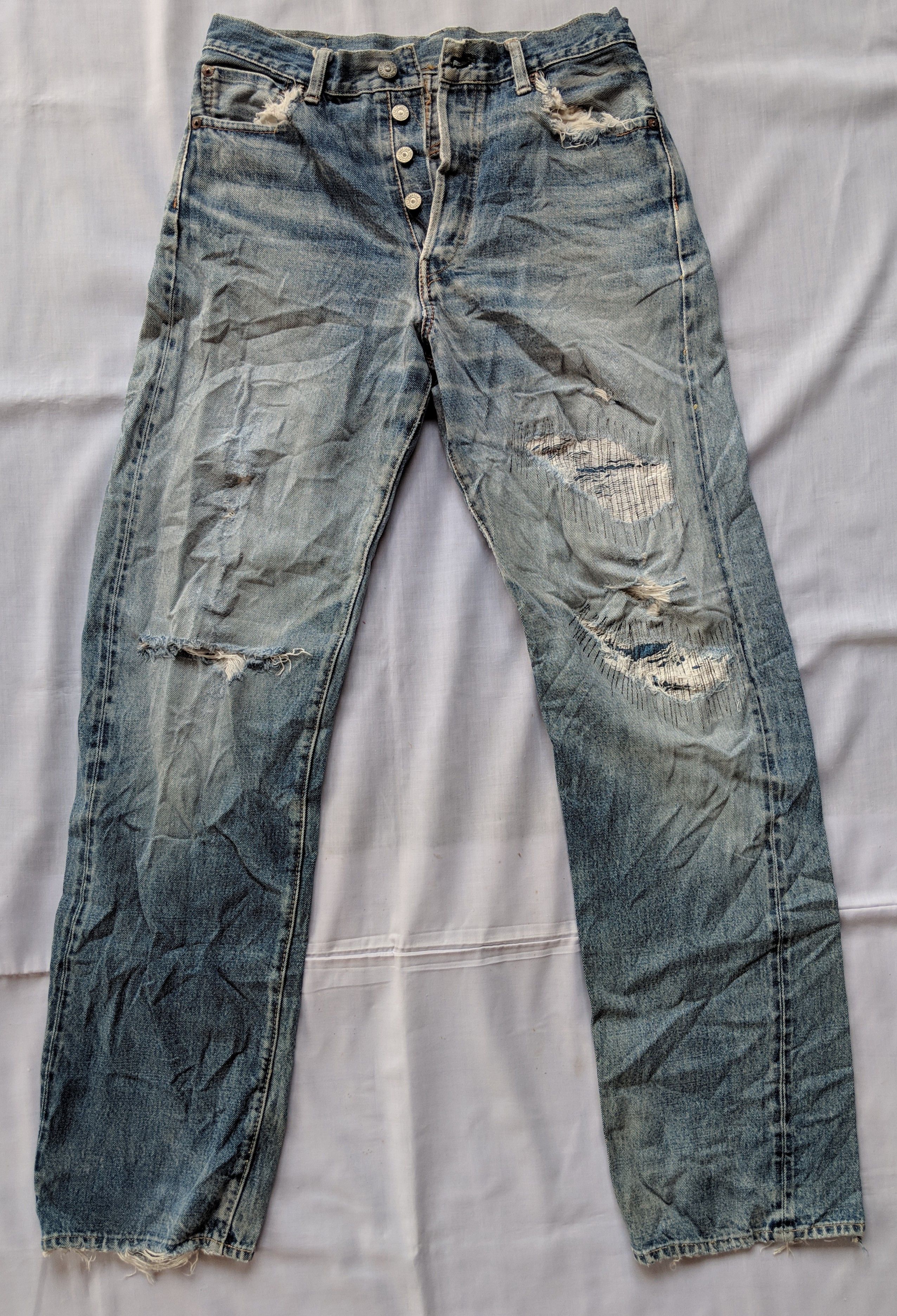Japanese Brand × Sugar Cane distressed denim japanese brand sugarcane selvedge Size US 30 / EU 46 - 1 Thumbnail