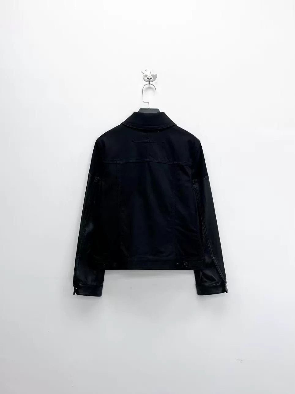 Givenchy givenchy black denim jacket with leather sleeves Size US S / EU 44-46 / 1 - 2 Thumbnail
