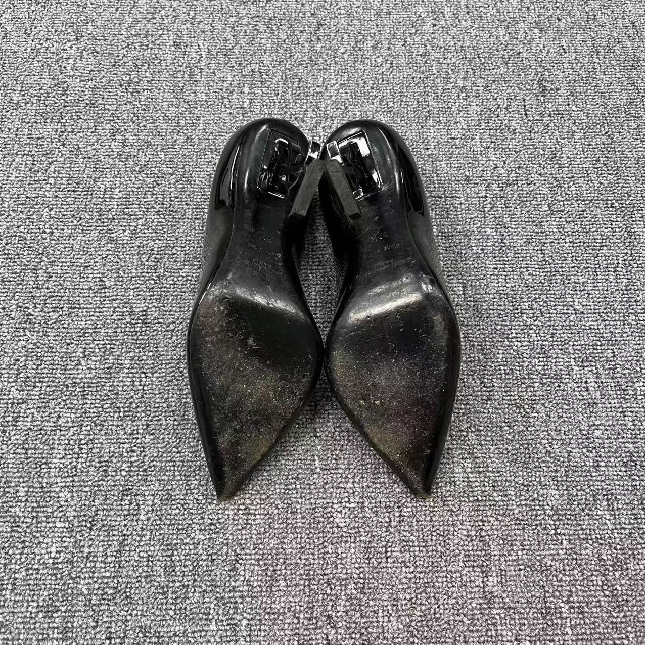 Saint Laurent Paris black patent leather high heels Size US 7.5 / IT 37.5 - 5 Thumbnail