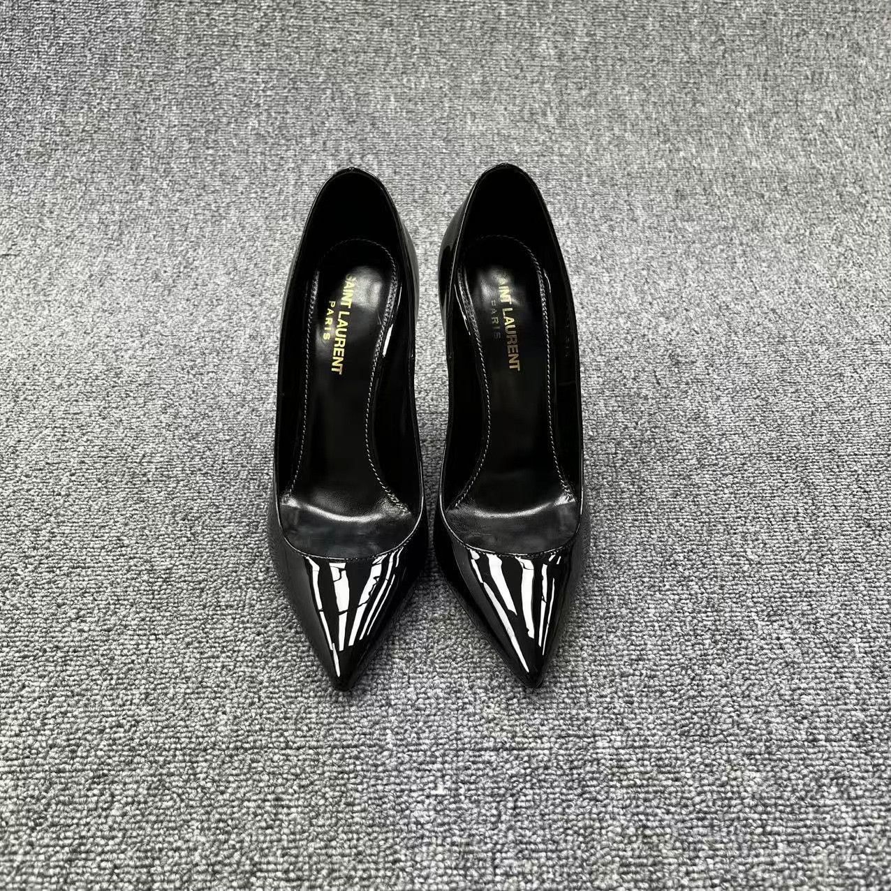 Saint Laurent Paris black patent leather high heels Size US 7.5 / IT 37.5 - 2 Thumbnail