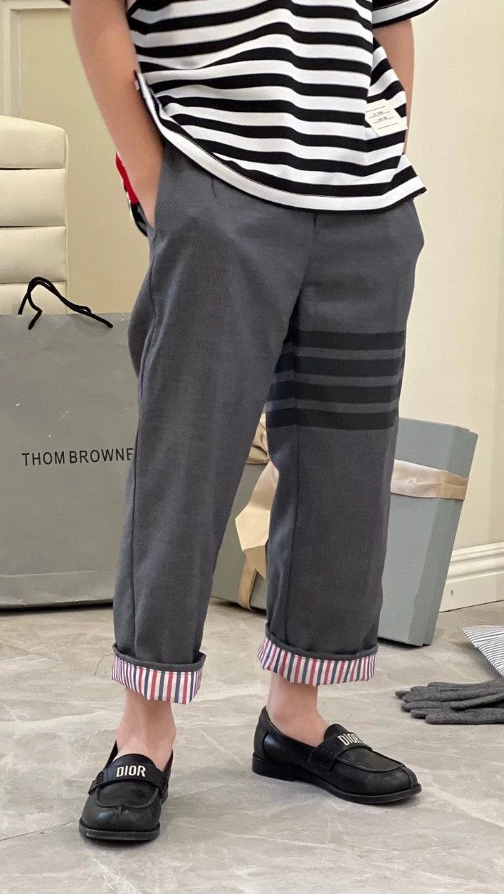 Thom Browne thom browne gray striped wool trousers Size US 30 / EU 46 - 4 Thumbnail