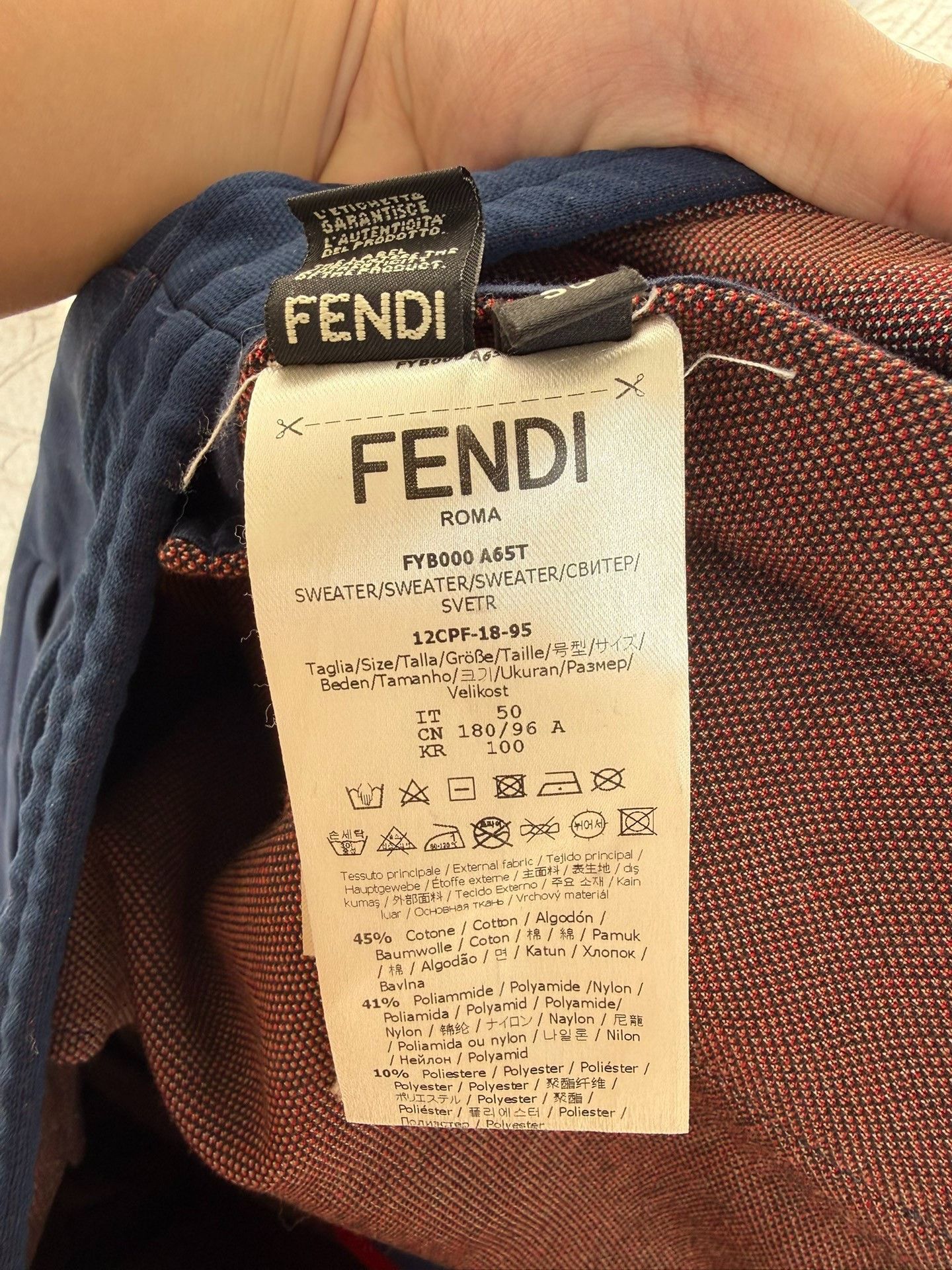 Fendi Fendi Logo Stripe Long Pants in Navy Blue Size US 40 / EU 56 - 3 Thumbnail