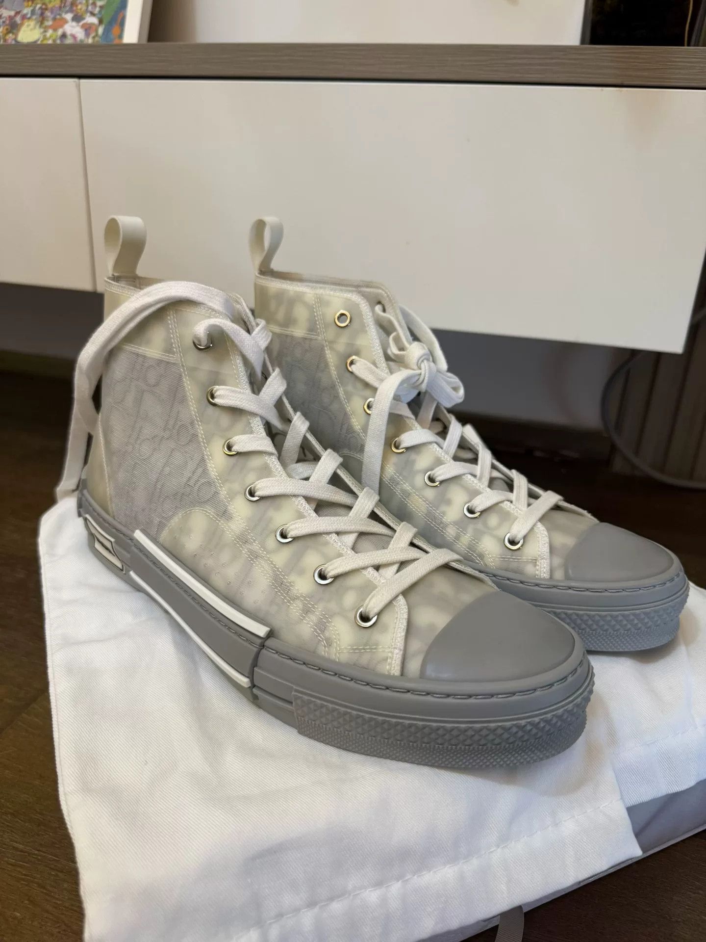 Dior Dior B23 High-Top Sneakers in Gray Blue Size US 10 / EU 43 - 3 Thumbnail