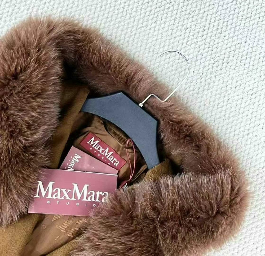 Celine maxmara deep khaki fur collar wrap coat Size M / US 6-8 / IT 42-44 - 3 Thumbnail