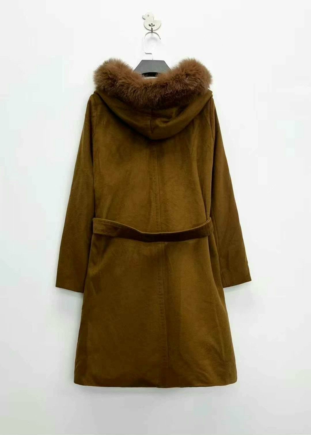 Celine maxmara deep khaki fur collar wrap coat Size M / US 6-8 / IT 42-44 - 2 Thumbnail