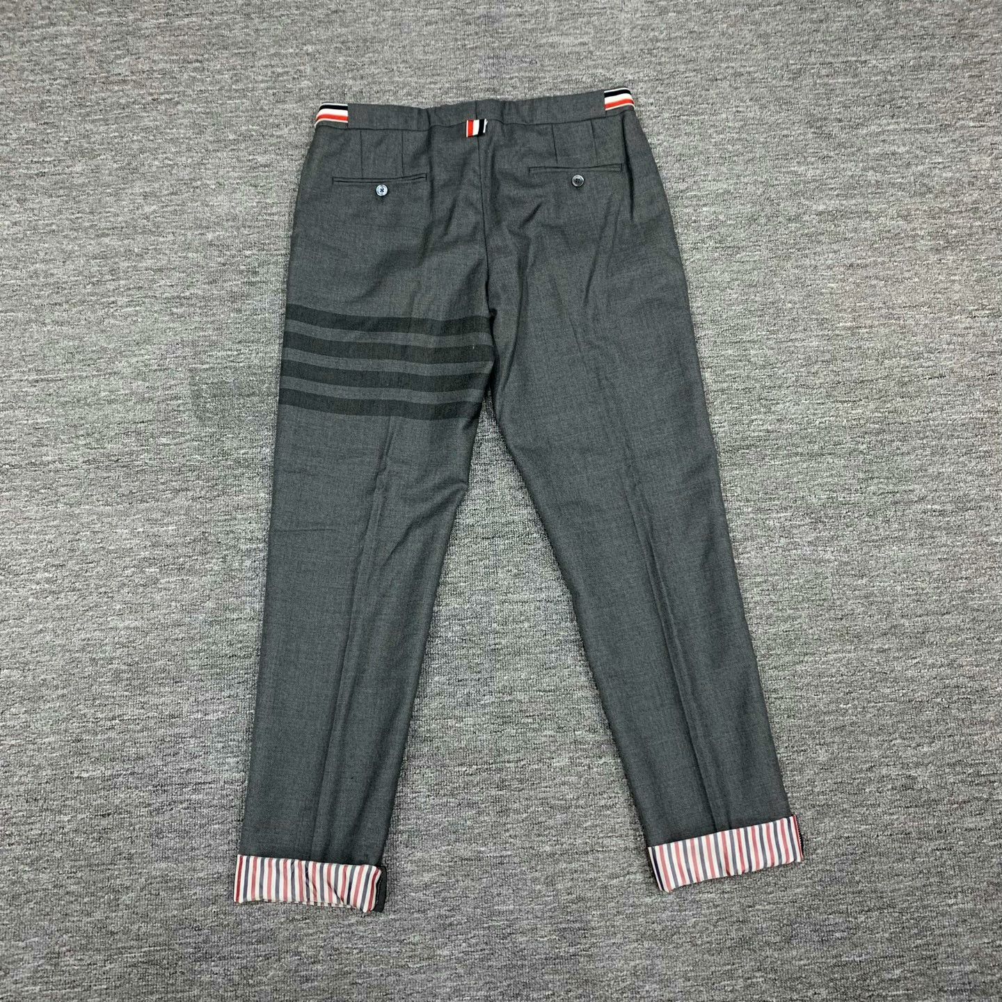 Thom Browne gray striped wool lounge pants from thom browne Size US 30 / EU 46 - 8 Thumbnail