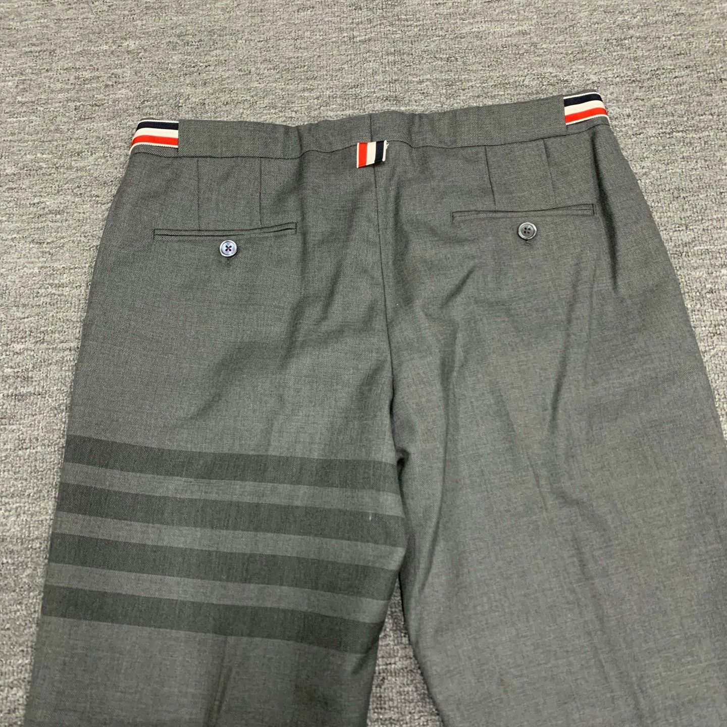Thom Browne gray striped wool lounge pants from thom browne Size US 30 / EU 46 - 9 Thumbnail