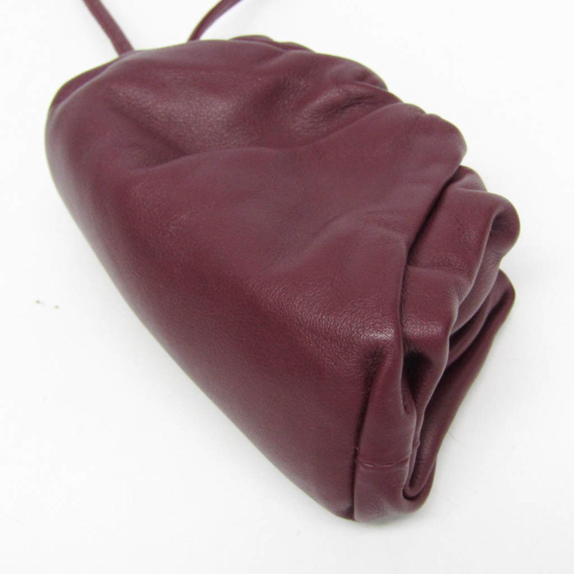 Bottega Veneta Bottega Veneta Shoulder Clasp 577816 Men,Women Leather Coin Purse/coin Case Bordeaux,Wine Size ONE SIZE - 4 Thumbnail