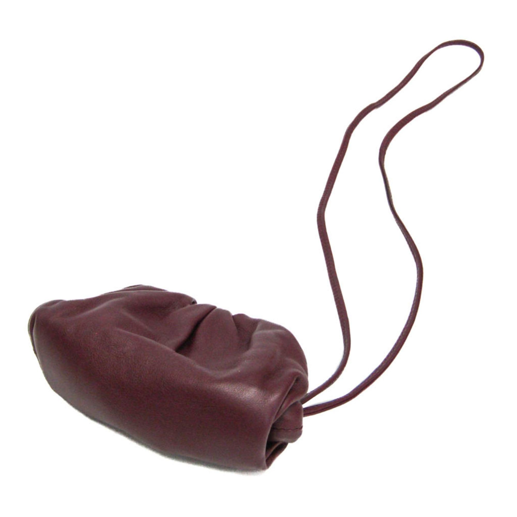 Bottega Veneta Bottega Veneta Shoulder Clasp 577816 Men,Women Leather Coin Purse/coin Case Bordeaux,Wine Size ONE SIZE - 2 Thumbnail