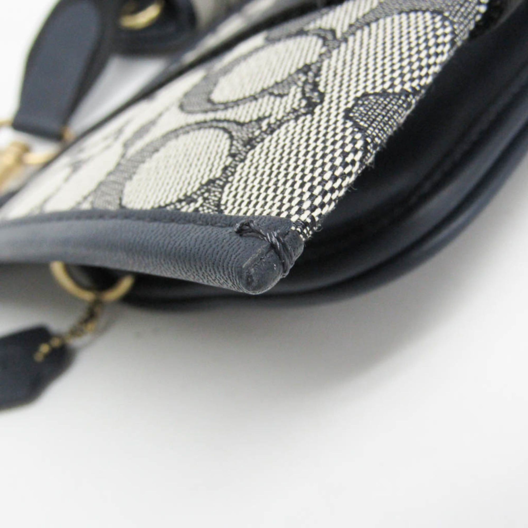 Coach Coach Signature C2613 Men,Women Canvas,Leather Shoulder Bag Gray,Navy Size ONE SIZE - 5 Thumbnail