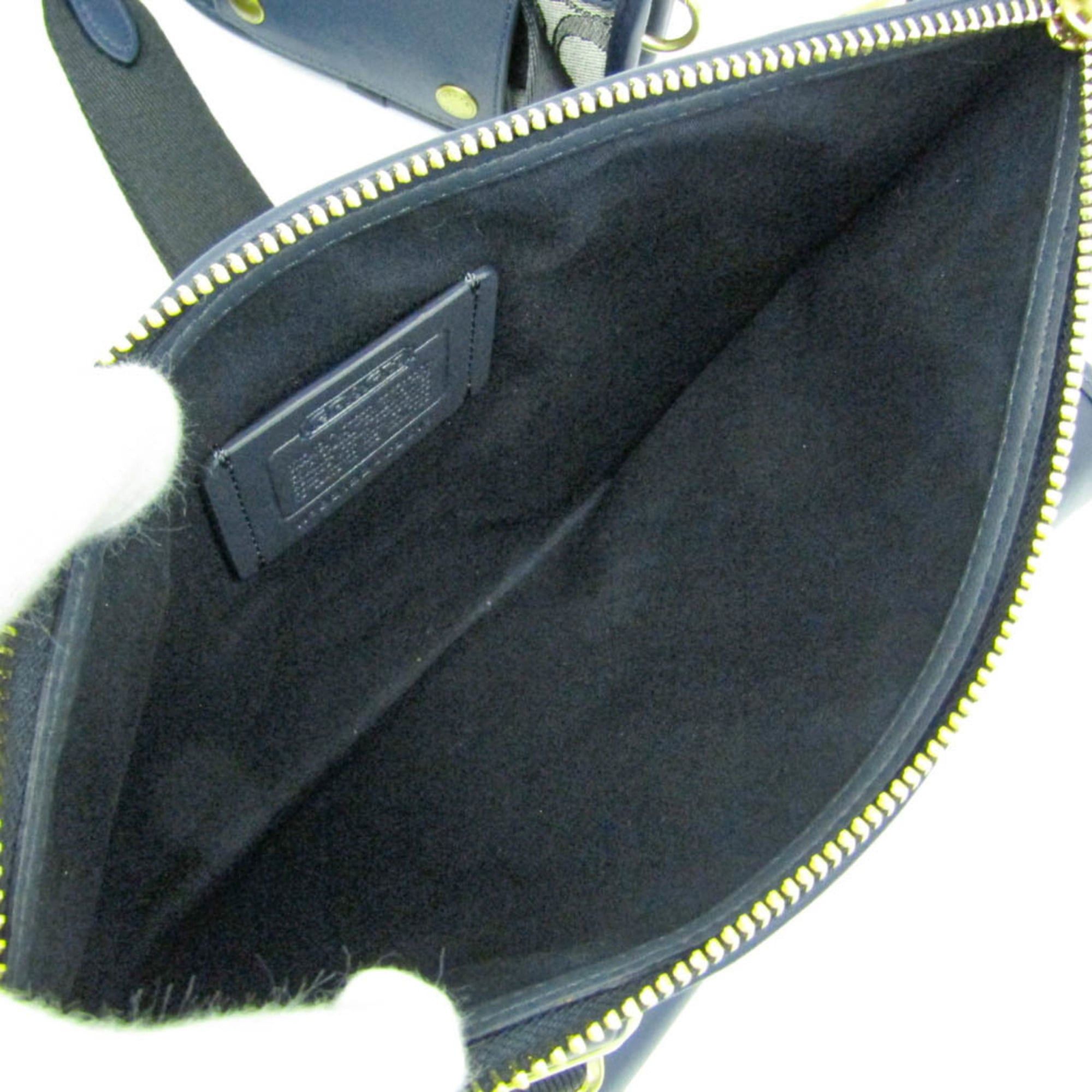 Coach Coach Signature C2613 Men,Women Canvas,Leather Shoulder Bag Gray,Navy Size ONE SIZE - 3 Thumbnail